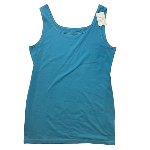 Peruvian Connection Surf Blue Tank XL Pima Cotton Long Stretch NWT - Picture 3 of 6